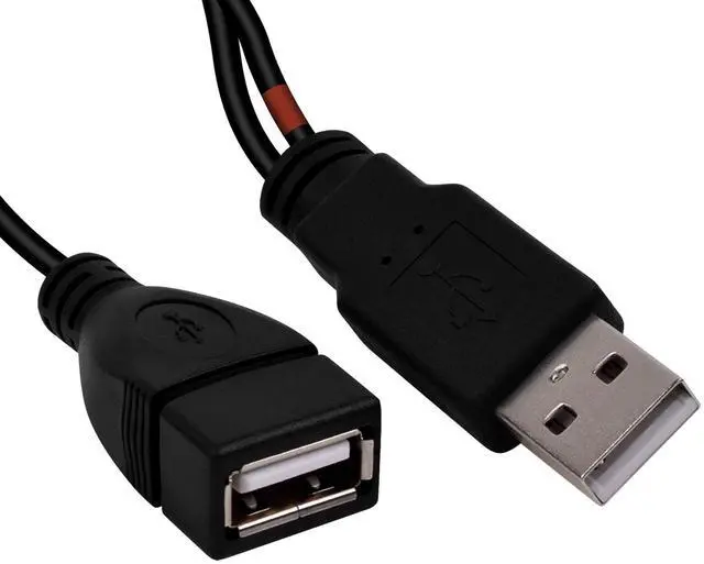Alt view image 4 of 7 - USB 2.0 A Male to 2 Dual USB Female Jack Y Splitter Hub Power Cord Extension Adapter Cable
