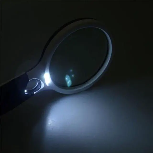 Alt view image 5 of 6 - 3 Led Lights 45X Handheld Reading Magnifier Lens Magnifier Jewelry Loupe Magnifying Glass for Reading Jewelry