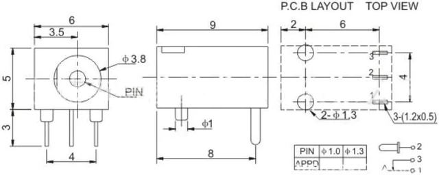 Alt view image 6 of 6 - 20PCS DC Power 3Pin Supply Socket Connector DC003 3.5x1.35mm needle 1.3mm DC-003 3.5*1.3 mm