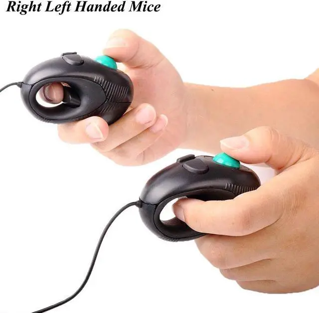 Alt view image 2 of 7 - Ergonomic Handheld Trackball Mouse Wired Mini USB Portable Finger Travel Computer Right Left Handed Mice for PC Laptop Mac Window OS Linux Unix