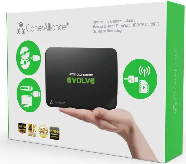 Alt view image 13 of 13 - HDML-Cloner Box Evolve, 2 HDMI inputs and 4K video input supported, Capture HDMI videos and games to USB flash drive/TF MicroSD card without PC, Schedule recording, remote control, CEC supported.