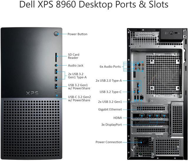 Alt view image 6 of 6 - Dell XPS 8960 Desktop PC - 14th Gen Intel Core i9-14900K up to 6.0 GHz, 16GB RAM, 1TB PCIe SSD + 1TB HDD, NVIDIA GeForce RTX 3080, Windows 11 Pro