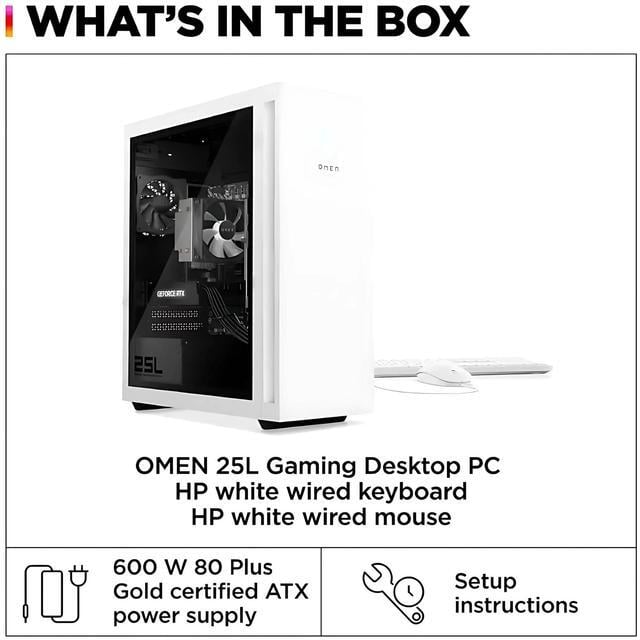 Alt view image 7 of 7 - HP OMEN 25L GT15 Gaming Desktop Computer - 14th Gen Intel Core i7-14700KF 20-Core Processor, 32GB DDR5 RAM, 2TB NVMe SSD,  GeForce RTX 4070 12GB Graphics, Keyboard & Mouse, Windows 11 Home