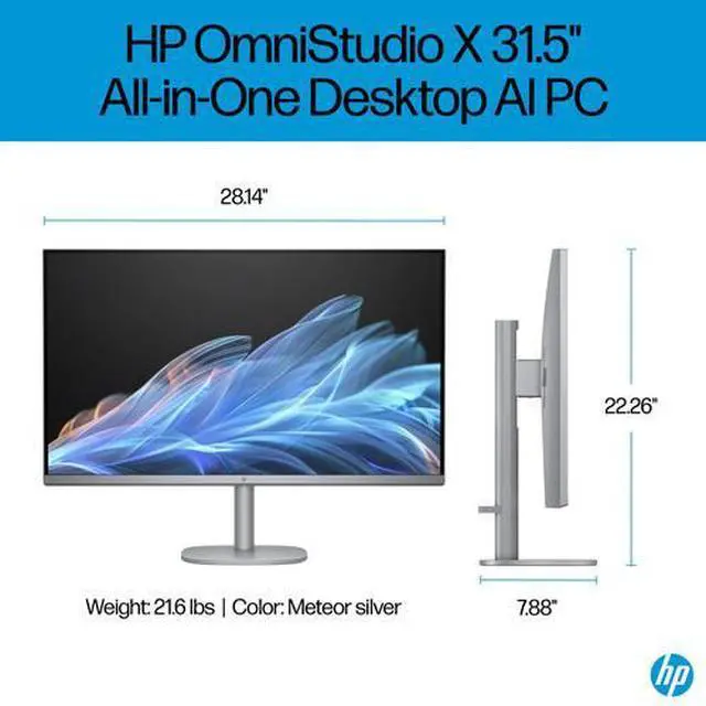 Alt view image 5 of 7 - HP OmniStudio X 32 31.5" 4K UHD (3840x2160) All-in-One Desktop PC - Intel Core Ultra 7 155H up to 4.8 GHz, 16GB DDR5 RAM, 1TB NVMe SSD, Intel Arc Graphics, Wireless Keyboard & Mouse, Windows 11 Pro
