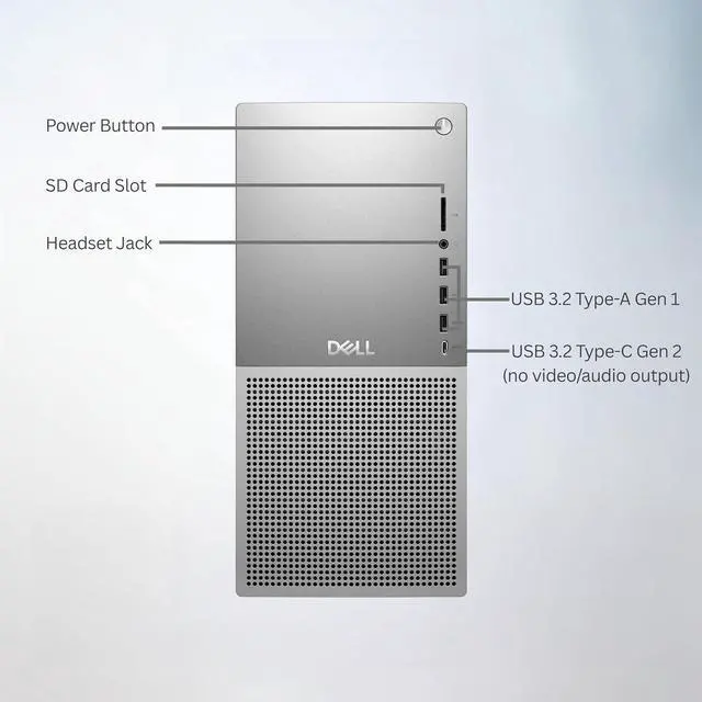 Alt view image 4 of 7 - Dell Tower Plus EBT2250 Desktop PC - Intel Core Ultra 9 285 up to 5.6GHz, 32GB DDR5 RAM, 512GB SSD, NVIDIA GeForce RTX 5060 Ti, Wi-Fi 7, Bluetooth, Keyboard & Mouse, Windows 11 Pro - Platinum Silver