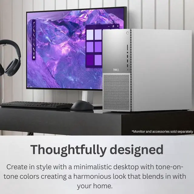 Alt view image 7 of 7 - Dell Tower Plus EBT2250 Desktop PC - Intel Core Ultra 9 285 up to 5.6GHz, 32GB DDR5 RAM, 512GB SSD, NVIDIA GeForce RTX 5060 Ti, Wi-Fi 7, Bluetooth, Keyboard & Mouse, Windows 11 Pro - Platinum Silver