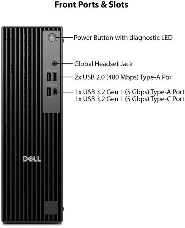 Alt view image 3 of 7 - Dell Pro Slim QCS1250 SFF Desktop Computer - Intel Core Ultra 7 265K Processor up to 5.5GHz, 32GB RAM, 4TB NVMe SSD, Intel Graphics, Keyboard & Mouse, Windows 11 Pro  Small Form Factor Business PC