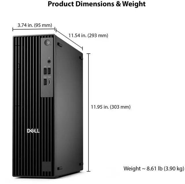 Alt view image 5 of 7 - Dell Pro Slim QCS1250 SFF Desktop Computer - Intel Core Ultra 7 265K Processor up to 5.5GHz, 32GB RAM, 4TB NVMe SSD, Intel Graphics, Keyboard & Mouse, Windows 11 Pro  Small Form Factor Business PC