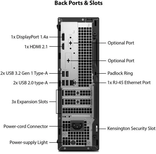 Alt view image 4 of 7 - Dell Pro Slim QCS1250 SFF Desktop Computer - Intel Core Ultra 7 265K Processor up to 5.5GHz, 32GB RAM, 4TB NVMe SSD, Intel Graphics, Keyboard & Mouse, Windows 11 Pro  Small Form Factor Business PC