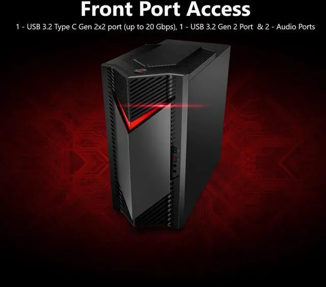 Alt view image 5 of 7 - Acer Nitro 50 N50 Gaming Desktop Computer - 14th Gen Intel Core i7-14700KF up to 5.6 GHz Processor, 96GB DDR5 RAM, 512GB PCIe SSD, NVIDIA GeForce RTX 5060, DTS X Ultra Audio, WiFi 6E, Windows 11 Pro