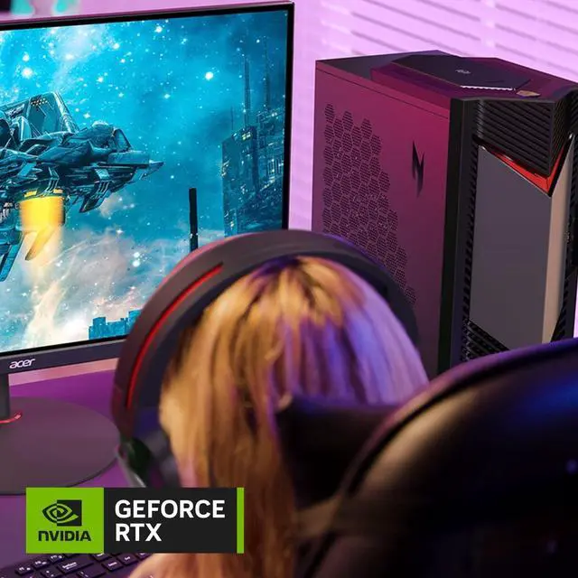 Alt view image 6 of 7 - Acer Nitro 50 N50 Gaming Desktop Computer - 14th Gen Intel Core i7-14700KF up to 5.6 GHz Processor, 96GB DDR5 RAM, 512GB PCIe SSD, NVIDIA GeForce RTX 5060, DTS X Ultra Audio, WiFi 6E, Windows 11 Pro