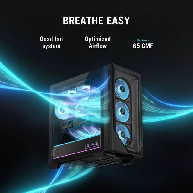 Alt view image 7 of 7 - ASUS ROG G700 Gaming Desktop PC - Intel Core Ultra 7 265KF Processor, 8TB NVMe SSD, 64GB RAM, NVIDIA GeForce RTX 5060Ti 16GB, Liquid Cooling, RGB Lighting, Backlight Keyboard & Mouse, Windows 11 Home