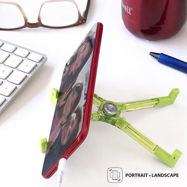 Alt view image 3 of 5 - KEKO Universal Cell Phone Stand - Folding Holder Compatible with All Smartphones Including iPhone and Android - Red