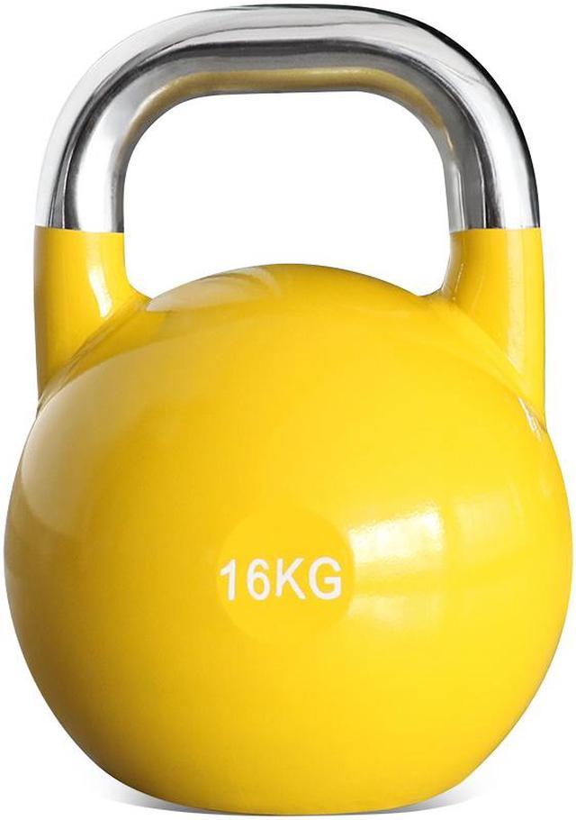 PRISP Competition Kettlebell 16kg Pro Grade Heavy Duty Cast Steel, Yellow Weight Training Home Gyms Newegg.com