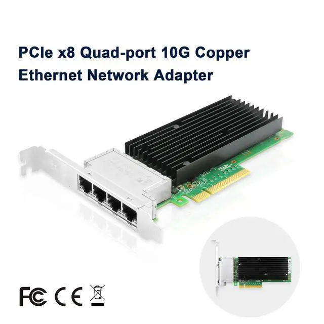 Alt view image 5 of 6 - PCIe x8 Quad-port 10G Copper Ethernet Network Adapter
