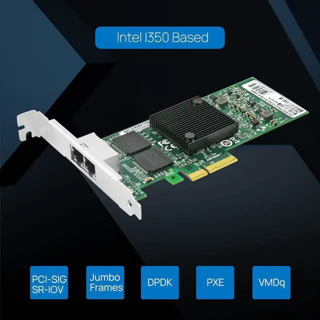 Alt view image 2 of 5 - PCIe x4 Dual-port Copper Gigabit Server Adapter (1ntel I350)