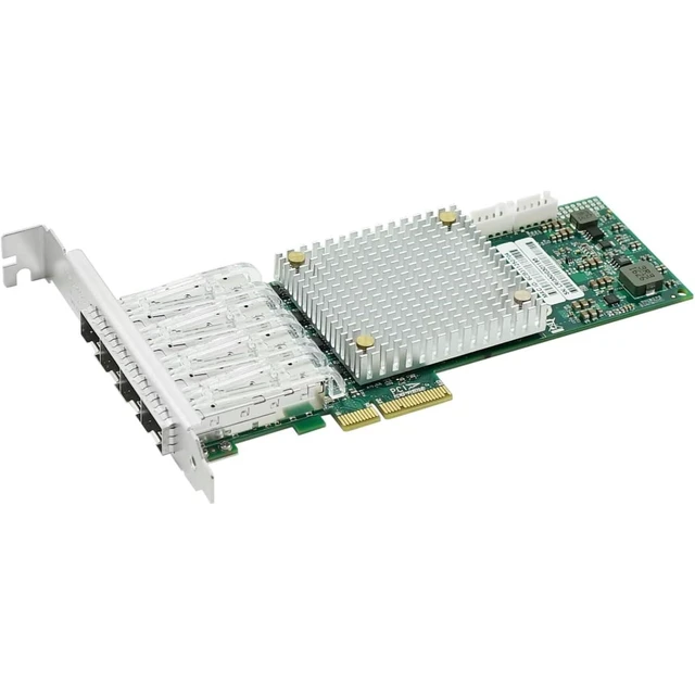 Alt view image 2 of 4 - PCIe x4 Quad-port 100M Fiber SFP Ethernet Network Adapter (1ntel I350)