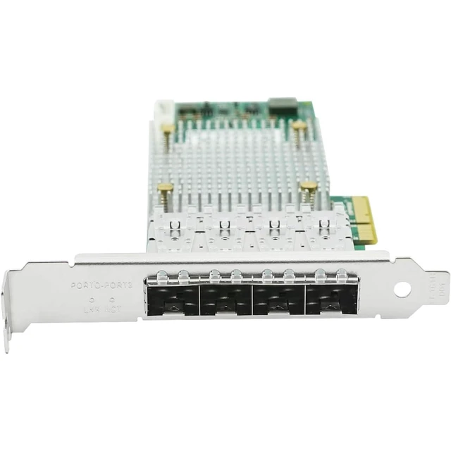 Alt view image 3 of 4 - PCIe x4 Quad-port 100M Fiber SFP Ethernet Network Adapter (1ntel I350)