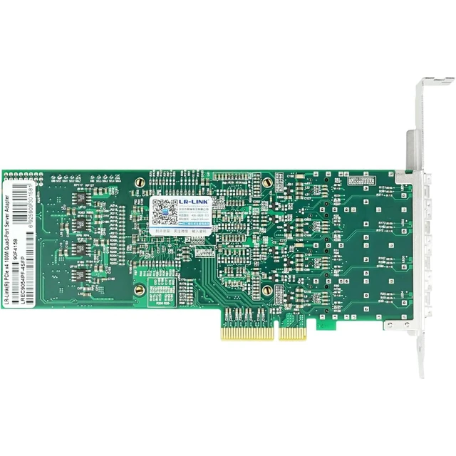 Alt view image 4 of 4 - PCIe x4 Quad-port 100M Fiber SFP Ethernet Network Adapter (1ntel I350)