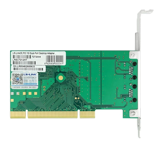 Alt view image 3 of 5 - PCI x32 Dual Port Gigabit Ethernet Network Adapter (1ntel 82546)