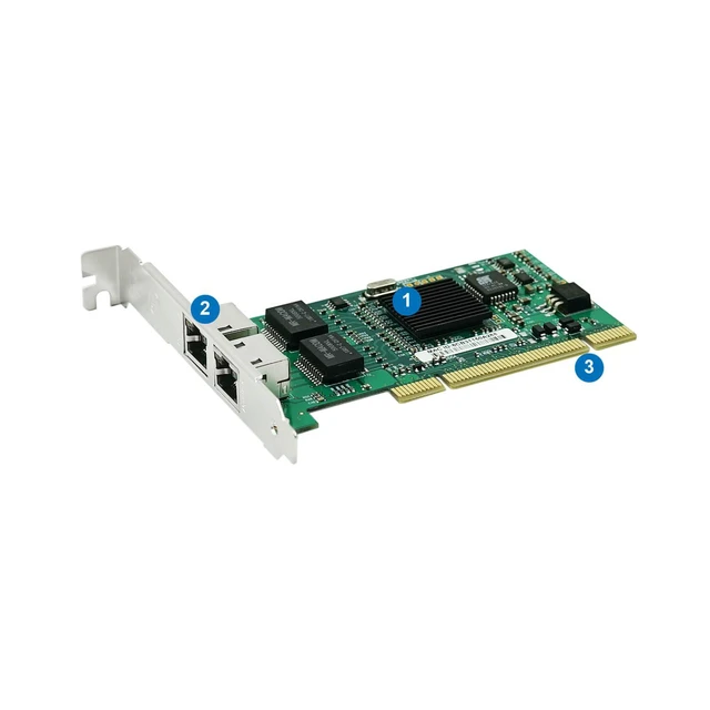 Alt view image 5 of 5 - PCI x32 Dual Port Gigabit Ethernet Network Adapter (1ntel 82546)