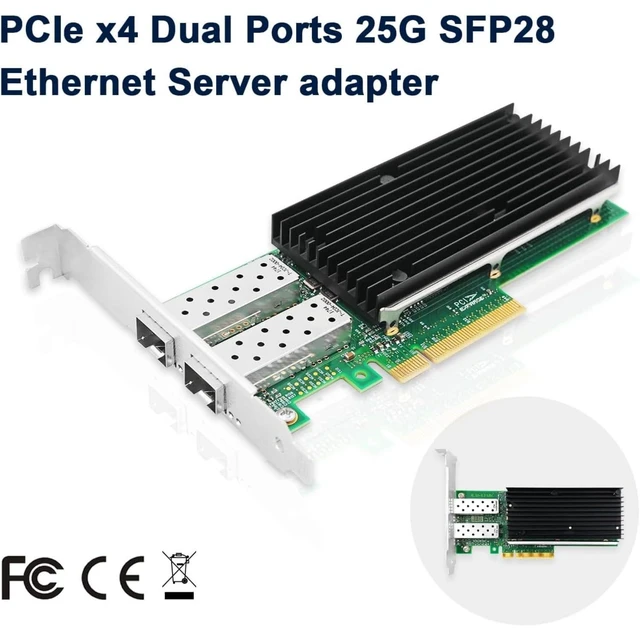 Alt view image 6 of 6 - PCIe x8 Dual-port 25G SFP28 Ethernet Server Adapter (1ntel XXV710)