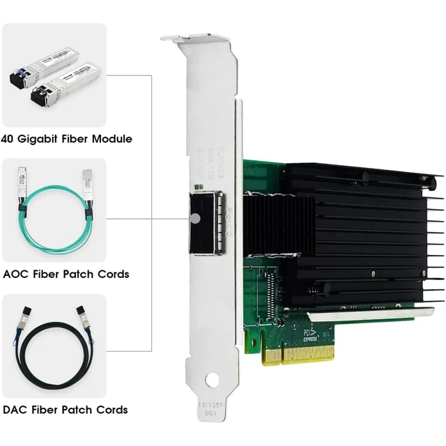 Alt view image 3 of 5 - PCIe x8 Single-port 40G QSFP+ Ethernet Network Adapter (1ntel XL710 Based)