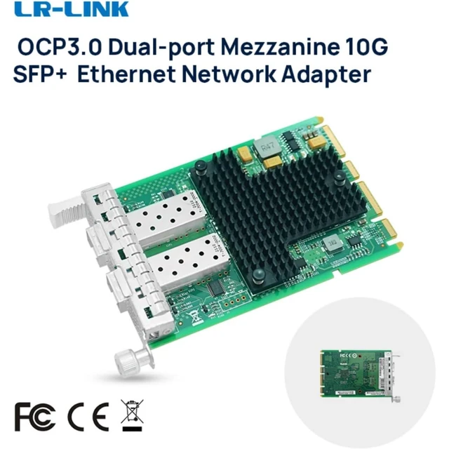 Alt view image 2 of 6 - OCP3.0 Dual-port Mezzanine 10G SFP+ Ethernet Network Adapter (Net-swift 1820)