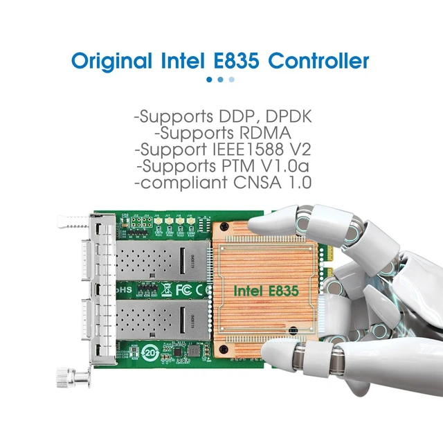 Alt view image 4 of 6 - OCP 3.0 Dual-Port 2*100G QSFP56 Network Adapter | Intel E835 Based, Dual-Port, 100G Speed, QSFP56 Interface, OCP 3.0