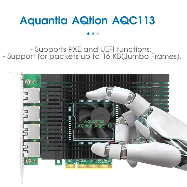 Alt view image 5 of 6 - PCIe3.0 x8 Quad-port 10G Vision Frame Grabber Card (Marvell AQC113 Based)