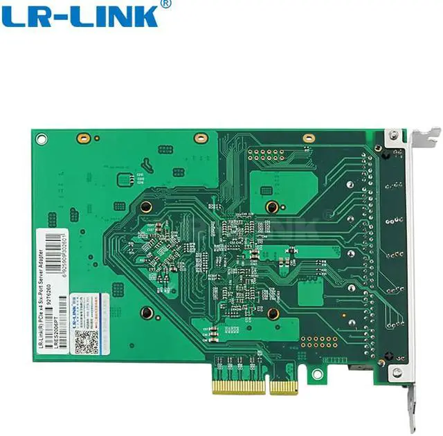 Alt view image 2 of 7 - LR-LINK LRES2006PT 6-Port PCIe 10/100/1000 Mbps Copper Ethernet Network Adapter Card