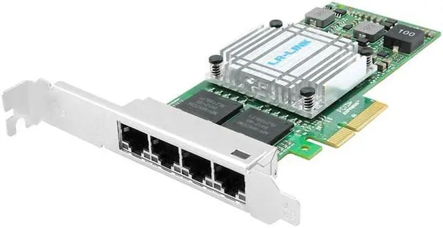 Alt view image 2 of 7 - LR-LINK 9714HT PCIe x4 Quad-port Gigabit Copper Ethernet Network Adapter ( Intel I350 Based)