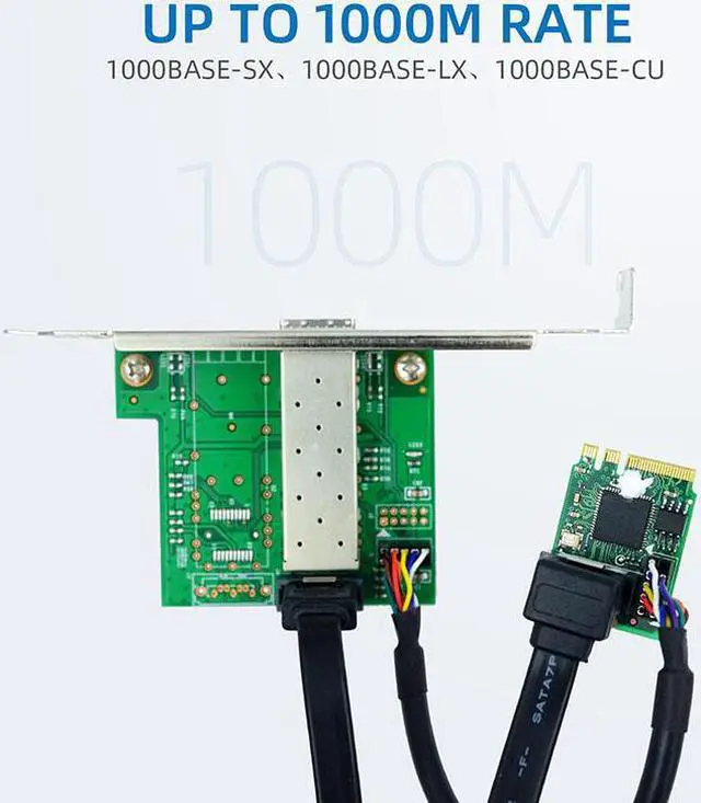 Alt view image 4 of 6 - LR-LINK 2212PF-SFP M.2A+E Key Single Port Gigabit SFP Ethernet Network Adapter (Intel l210 Based)