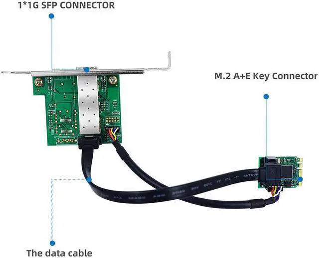 Alt view image 5 of 6 - LR-LINK 2212PF-SFP M.2A+E Key Single Port Gigabit SFP Ethernet Network Adapter (Intel l210 Based)