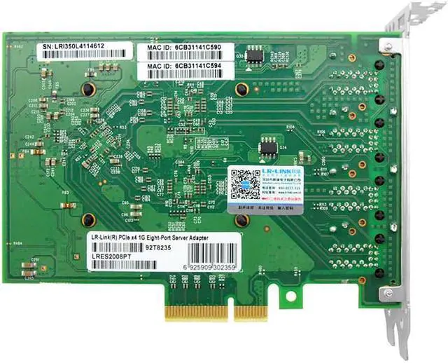 Alt view image 3 of 5 - LR-LINK 1GB PCIE network card NIC Compatible for Intel I350AM4*2, 8*RJ45 Port Ethernet card,1G LAN Adapter Support Windows Server/Windows, Linux, Vmware 8-Port Gigabit