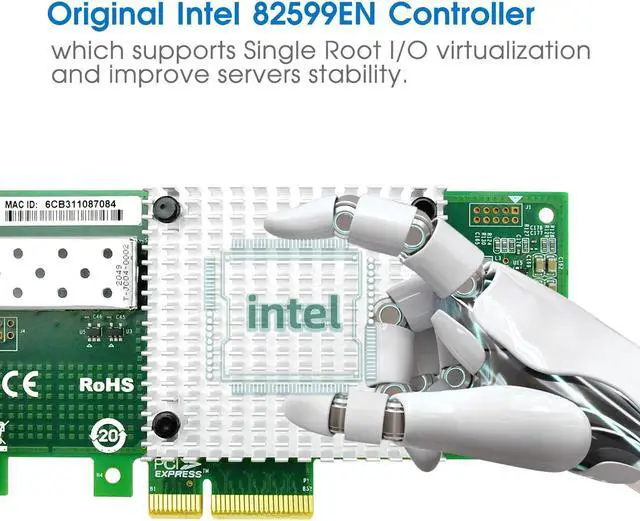 Alt view image 3 of 7 - LR-LINK 1016PF-SFP+  10Gb PCI-E NIC Network Card, PCI Express  Ethernet Card LAN Adapter Support Windows Server/Windows/Linux/ESX Intel 82599 Chip Based