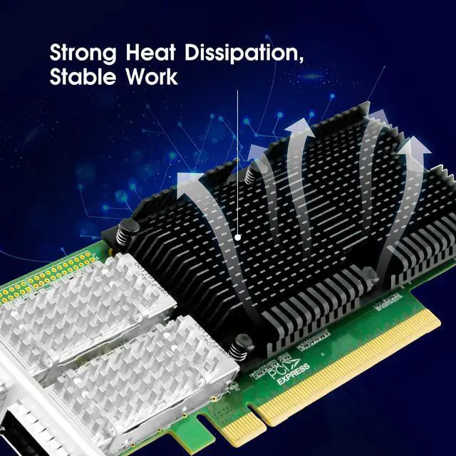 Alt view image 6 of 7 - LR-LINK High performance PCIe Network Card, Dual-port 100G QSFP28 Ethernet Network Adapter Intel E810 Chip Based,100Gb LAN Adapter Support Windows Server/Windows, Linux, Vmware