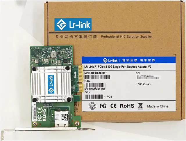 Alt view image 5 of 5 - Lr-link 10Gb Network Card, Single-Port RJ45 Ethernet Adapter, with Aquantia Chip, PCI-Express X4 NIC Support Windows multicolor Aquantia AQC107(1xRJ45) A107-1T