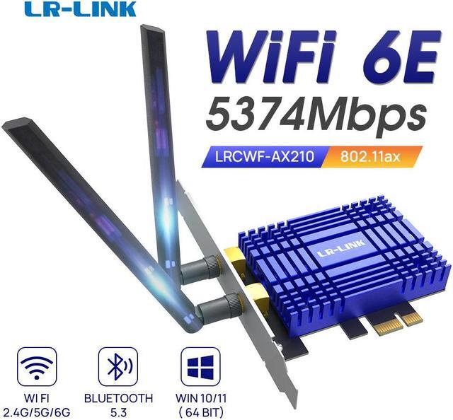 Main image of LR-LINK WiFi 6E PCIe WiFi Card for Desktop PC AX210 Bluetooth 5.3,5000Mbps WiFi 802.11ax Tri-Band Wireless Adapter with MU-MIMO, Ultra-Low Latency, Supports LinuxWindows 11, 10 (64bit) Only