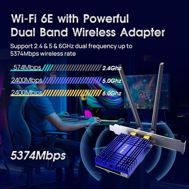 Alt view image 3 of 6 - LR-LINK WiFi 6E PCIe WiFi Card for Desktop PC AX210 Bluetooth 5.3,5000Mbps WiFi 802.11ax Tri-Band Wireless Adapter with MU-MIMO, Ultra-Low Latency, Supports LinuxWindows 11, 10 (64bit) Only