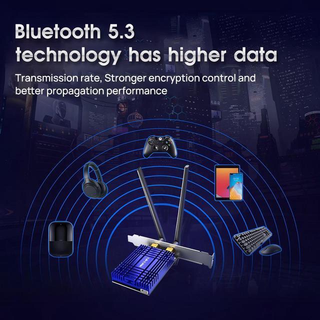 Alt view image 5 of 6 - LR-LINK WiFi 6E PCIe WiFi Card for Desktop PC AX210 Bluetooth 5.3,5000Mbps WiFi 802.11ax Tri-Band Wireless Adapter with MU-MIMO, Ultra-Low Latency, Supports LinuxWindows 11, 10 (64bit) Only