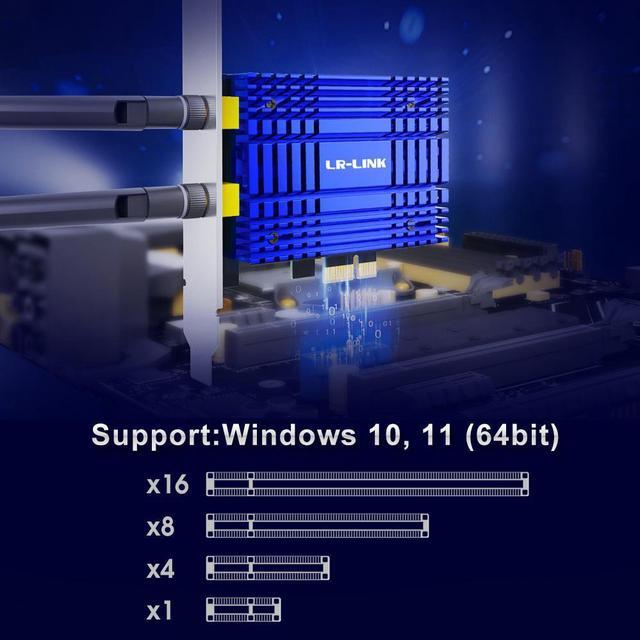 Alt view image 6 of 6 - LR-LINK WiFi 6E PCIe WiFi Card for Desktop PC AX210 Bluetooth 5.3,5000Mbps WiFi 802.11ax Tri-Band Wireless Adapter with MU-MIMO, Ultra-Low Latency, Supports LinuxWindows 11, 10 (64bit) Only