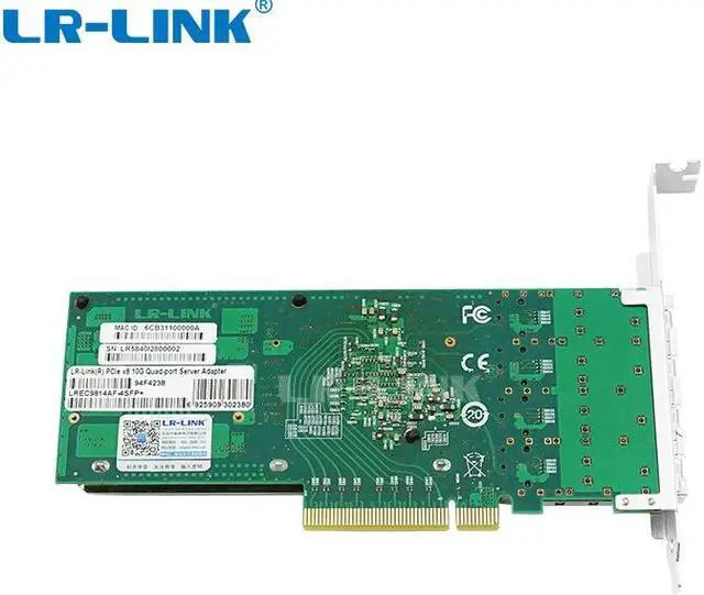 Alt view image 4 of 4 - LR-LINK Good Performance 10Gb SFP+ PCI-EX8 3.0 Network Card NIC, with Broadcom BCM57840 Chip, Quad SFP+ Port, Support Windows Server/Linux/VMware/RHEL/CentOS/FreeBSD