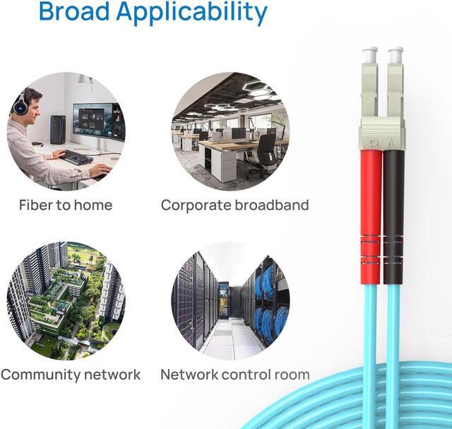 Alt view image 5 of 7 - LR-LINK 50m Fiber Patch Cable with LC to LC Multimode Duplex Fiber Optic Jumper Cord Universal Compatibility for 10G Fiber Transceiver High-Speed Data Transfer