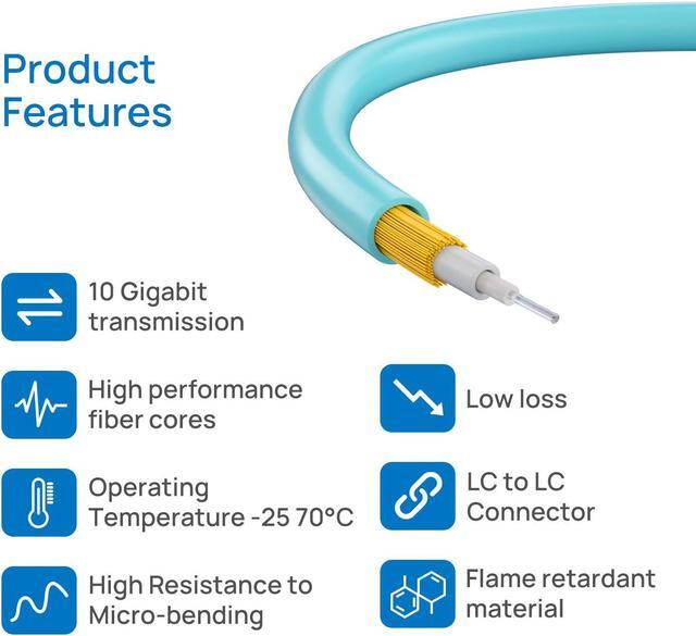 Alt view image 3 of 7 - LR-LINK 50m Fiber Patch Cable with LC to LC Multimode Duplex Fiber Optic Jumper Cord Universal Compatibility for 10G Fiber Transceiver High-Speed Data Transfer
