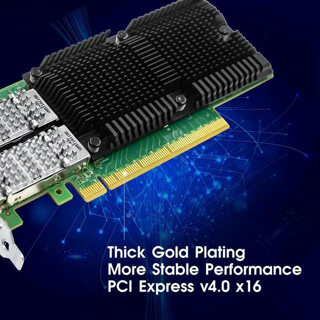 Alt view image 3 of 7 - LR-LINK100GbE Network Adapter with Mellanox ConnectX-5 Ex Chipset, PCIe 4.0(16GT/s) x16 Ethernet NIC, Dual QSFP28 Infiniband Network Card Compare to MCX556A-EDAT