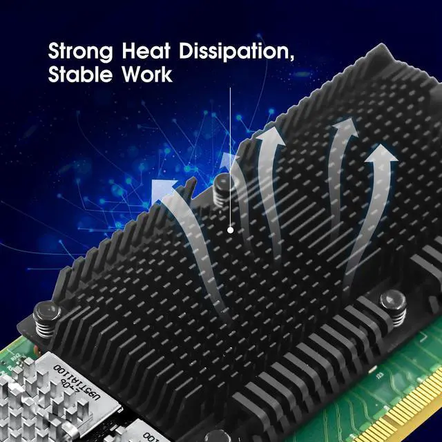 Alt view image 4 of 7 - LR-LINK100GbE Network Adapter with Mellanox ConnectX-5 Ex Chipset, PCIe 4.0(16GT/s) x16 Ethernet NIC, Dual QSFP28 Infiniband Network Card Compare to MCX556A-EDAT
