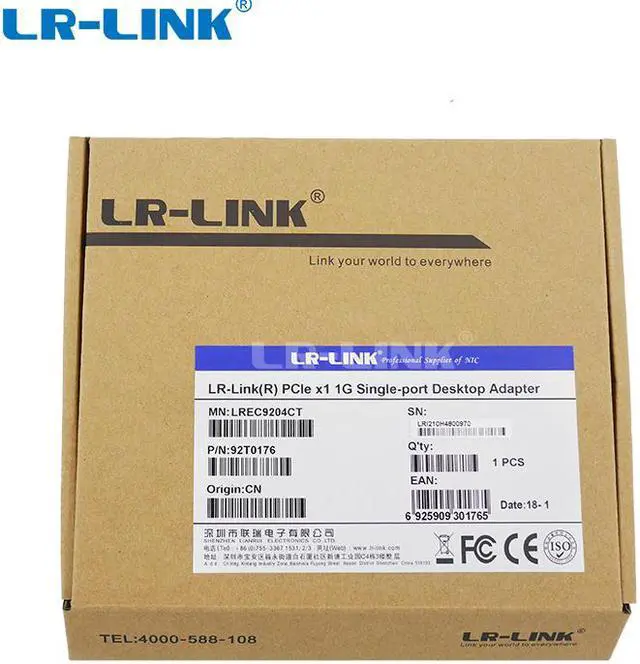 Alt view image 7 of 7 - LR-LINK Intel I210 Chipset PCIe x1 RJ45 Port Network Interface Card Compatible Intel I210-T1