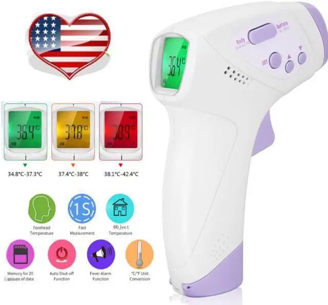 Alt view image 3 of 7 - Infrared Forehead Thermometer for Adult and Kids, Premium Non-Contact Medical Temperature Gun for Baby and Child, Digital No Touch Thermometer, LCD Display