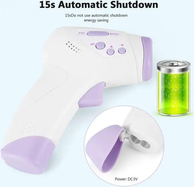 Alt view image 4 of 7 - Infrared Forehead Thermometer for Adult and Kids, Premium Non-Contact Medical Temperature Gun for Baby and Child, Digital No Touch Thermometer, LCD Display